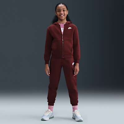 Bluza z kapturem i zamkiem na całej długości dla dużych dzieci Nike Sportswear Club Fleece