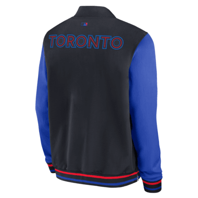 Toronto Blue Jays Authentic Collection City Connect Game Time Men's Nike MLB Full-Zip Bomber Jacket