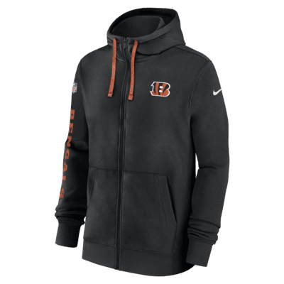 Cincinnati Bengals Sideline Team Issue Club Men's Nike Full Zip Hoodie