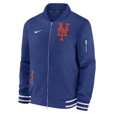 New York Mets Authentic Collection Men's Nike MLB Full-Zip Bomber Jacket