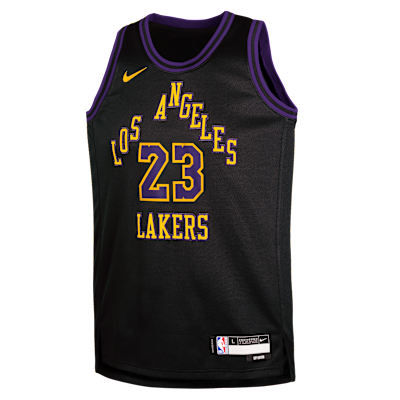 Jersey Nike de la NBA Swingman para niños talla grande LeBron James Los Angeles Lakers City Edition