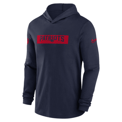 Playera con gorro de manga larga Nike Dri-FIT de la NFL para hombre New England Patriots Sideline