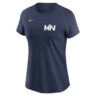 Playera Nike de la MLB para mujer Carlos Correa Minnesota Twins City Connect Fuse