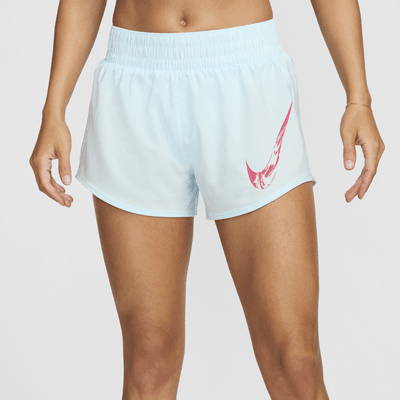 Nike One Dri-FIT damesshorts met halfhoge taille, graphic en binnenbroekje