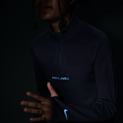 Nike Pro Parte de arriba de manga larga Therma-FIT con media cremallera - Niña