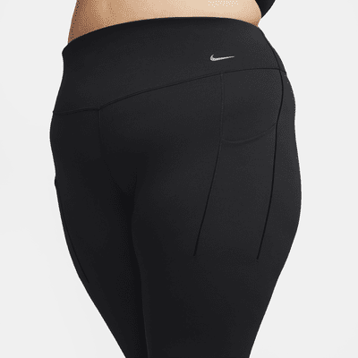 Leggings cortos de cintura alta y soporte medio con bolsillos para mujer (talla grande) Nike Universa