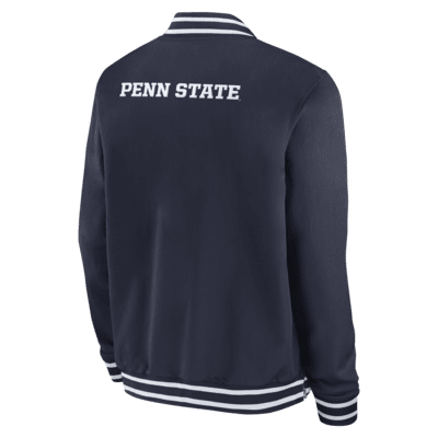 Chamarra bomber universitaria Nike con cierre completo para hombre Penn State Nittany Lions Sideline