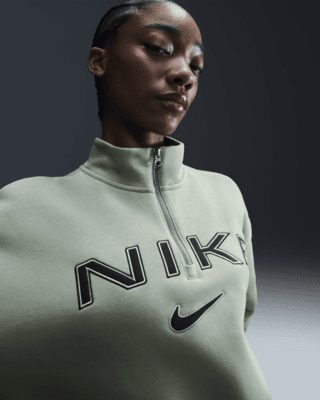 Женские  Nike Sportswear Phoenix Fleece Oversized 1/4-Zip Logo Top