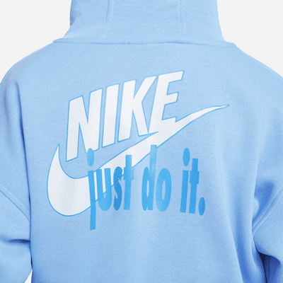 Sudadera con gorro oversized cropped para niña talla grande Nike Sportswear Club Fleece