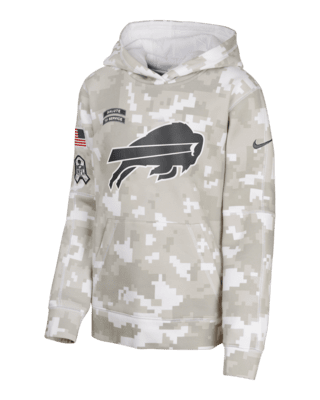 Подростковое худи Buffalo Bills Salute to Service Primary Edge Club Big Kids' Nike NFL Pullover Hoodie