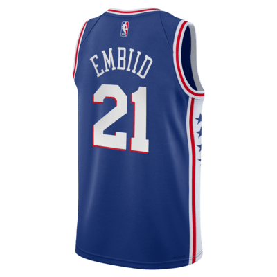 Jersey Nike de la NBA Swingman para niños talla grande Joel Embiid Philadelphia 76ers 2023/24 Icon Edition