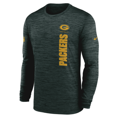 Playera de manga larga Nike Dri-FIT de la NFL para hombre Green Bay Packers Sideline Velocity