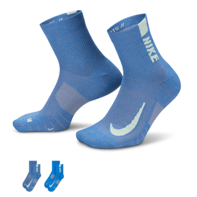 Nike Multiplier Running Ankle Socks (2 Pairs). Nike PT