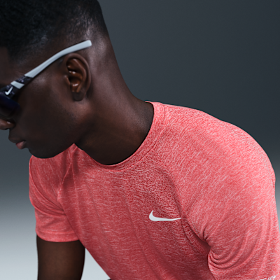 Camiseta Hydroguard de natación de manga corta de tela jaspeada para hombre Nike