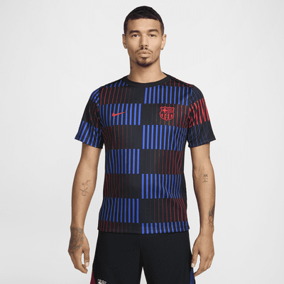 FC Barcelona Academy Pro Away Nike Dri-FIT Pre-Match Kurzarm-Fußballoberteil (Herren)