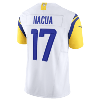 Jersey de fútbol de la NFL Nike Dri-FIT Limited para hombre Puka Nacua Los Angeles Rams