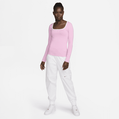 Haut à manches longues et encolure carrée Nike Sportswear pour femme