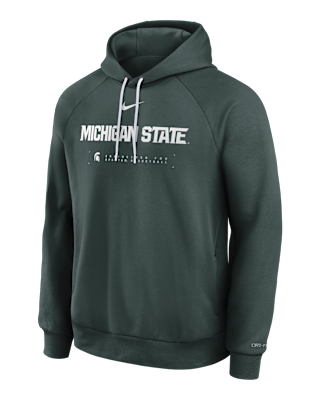Мужское худи Michigan State Courtside Basketball Practice Nike Dri-FIT Pullover Hoodie для баскетбола