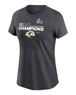 Men's Nike Anthracite Los Angeles Rams Super Bowl LVI Champions Roster  T-Shirt