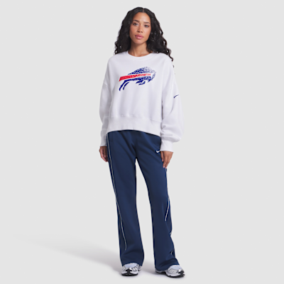Sudadera de cuello redondo sin cierre Nike de la NFL para mujer Buffalo Bills Rivalries Collection Oversized