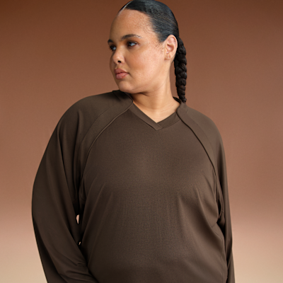 NikeSKIMS Airy Women's Oversized V-Neck Long-Sleeve Top