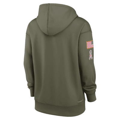 Women's Nike Olive Tampa Bay Buccaneers 2022 Salute to Service Performance Pullover Hoodie Size: Medium