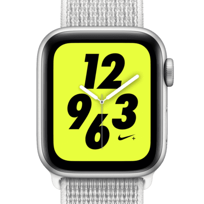 Αθλητικό ρολόι Apple Watch Nike+ Series 4 (GPS + λειτουργία κινητού) με Nike Sport Loop 40 mm σε ανοιχτή συσκευασία