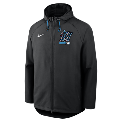 Miami Marlins Authentic Collection Men's Nike Therma-FIT MLB Full-Zip Hooded Jacket