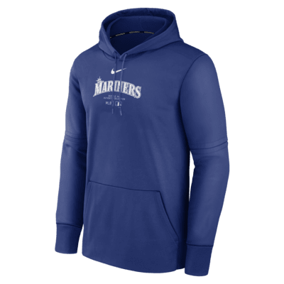 Seattle Mariners Authentic Collection Practice Men's Nike Therma MLB Pullover Hoodie