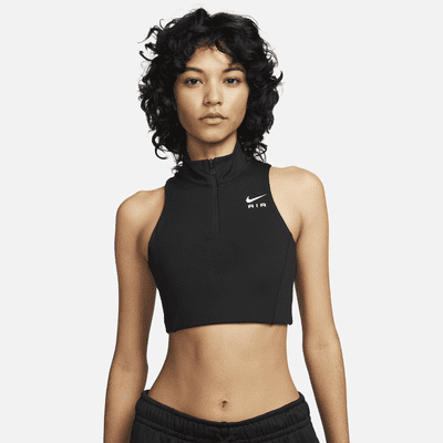 Nike Air Swoosh 1/2-Zip Sport-bh met medium ondersteuning en pad uit één  stuk. Nike NL