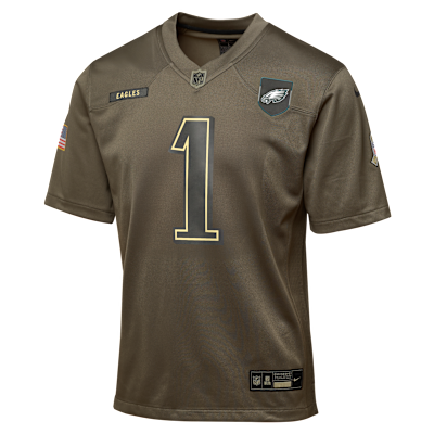 Jalen Hurts Philadelphia Eagles Salute to Service Big Kids’ Nike NFL Game Jersey