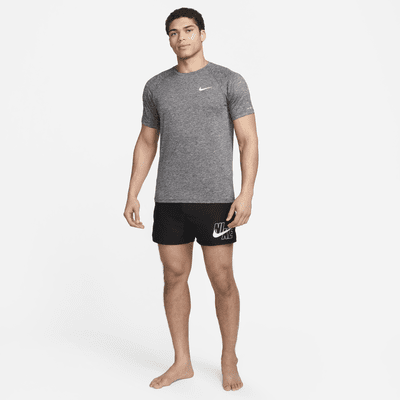 Camiseta Hydroguard de natación de manga corta de tela jaspeada para hombre Nike