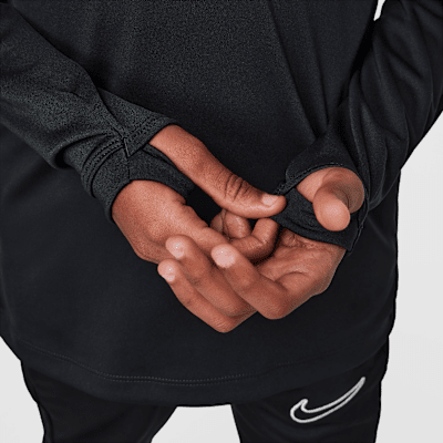 Haut d'entraînement de foot à manches longues et 1/4 de zip Dri-FIT Nike Academy pour ado