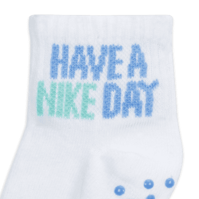 Nike "Art of Play" Gripper Ankle Socks (3 Pairs) Baby Gripper Socks