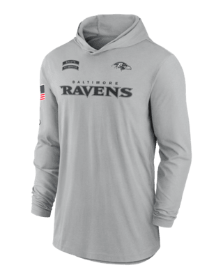 Мужские  Baltimore Ravens Salute to Service Edge Mascot Lockup Men’s Nike Dri-FIT NFL Long-Sleeve Hooded Top