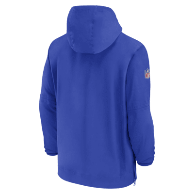 Los Angeles Rams Sideline Men's Nike NFL 1/2-Zip Hooded Jacket.