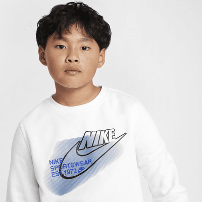 Flísová mikina Nike Sportswear Standard Issue s kulatým výstřihem pro větší děti (chlapce)