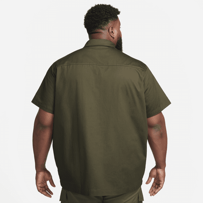 Nike Life Men's Woven Military Short-Sleeve Button-Down Shirt