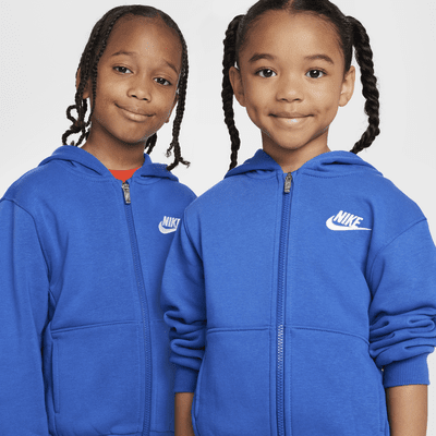 Conjunto de dos piezas de sudadera con gorro para niños talla pequeña Nike Full-Zip Club Set