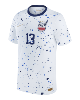 USWNT 2021/22 Stadium Away Alex Morgan Nike Men's Dri-Fit Soccer Jersey in Blue, Size: Large | FN4316426-USA