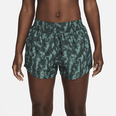 Shorts Dri-FIT estampados de tiro alto de 8 cm con forro de ropa interior para mujer Nike One