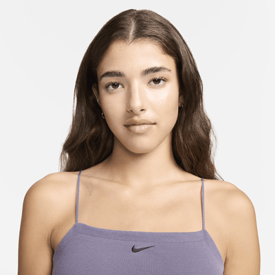 Vestido tipo blusón de tela de minicanalé ajustado para mujer Nike Sportswear Chill Knit