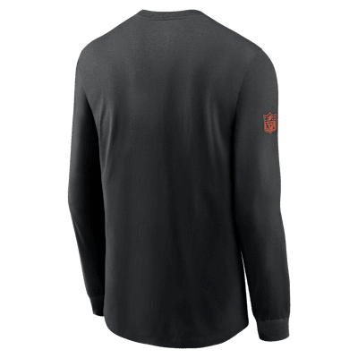 Playera de manga larga Nike Dri-FIT de la NFL para hombre Cincinnati Bengals Sideline Team Issue