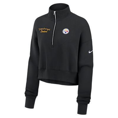 Pittsburgh Steelers Phoenix Women's Nike NFL Cropped 1/4-Zip Crew