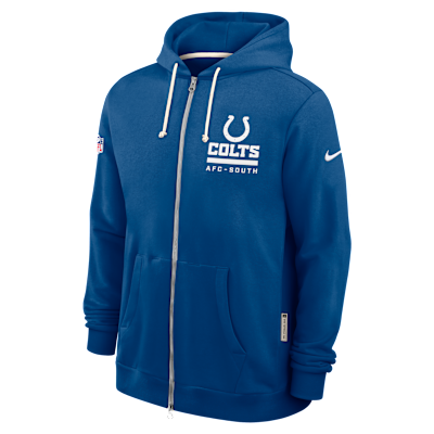 Sudadera con gorro Nike Dri-FIT de la NFL de cierre completo para hombre Indianapolis Colts Utility Player Sideline
