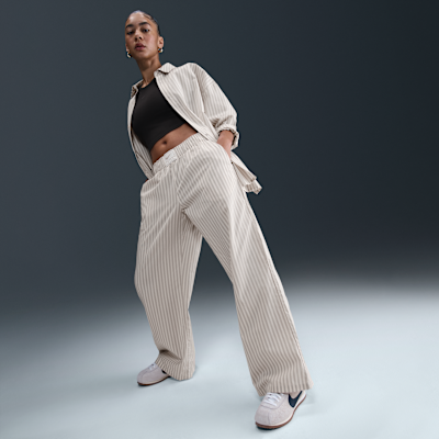 Pantalon à rayures ample taille mi-haute Nike Sportswear Chill Poplin pour femme
