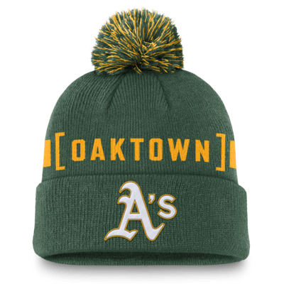 Oakland Athletics Hometown Peak Men's Nike MLB Cuffed Pom Beanie