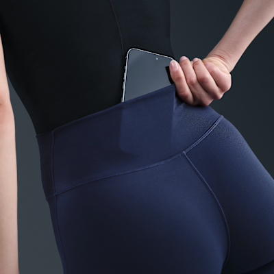 Nike One Leggings in voller Länge mit nahtloser Vorderseite und hohem Bund (Damen)