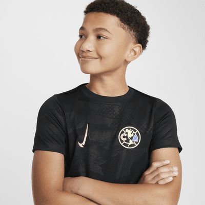 Playera de fútbol Nike Dri-FIT para antes del partido para niños talla grande Club América Academy Pro Third