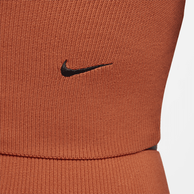 Suéter de manga larga slim top cropped con medio cierre para mujer Nike Sportswear Chill Knit